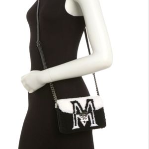 MCM Black and White Crossbody Bag with Sleek Design